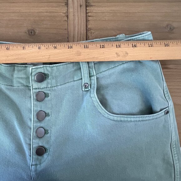 Gap High Rise Button Fly Wide-leg Crop Pants, Ashbury Green, Size 12, EUC - Picture 12 of 14